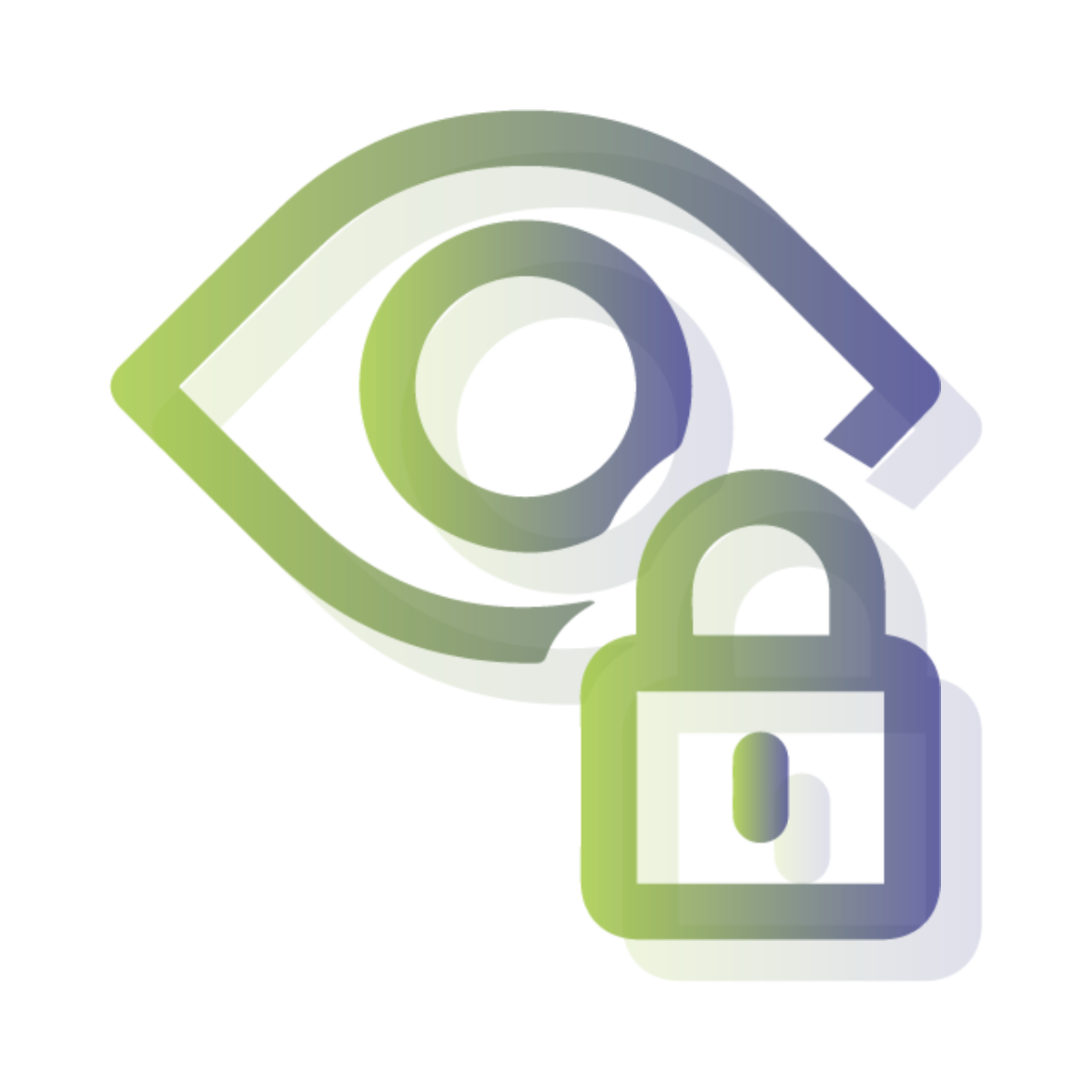Logo montrant un oeil et un cadenas représentant le caractère privé des impressions