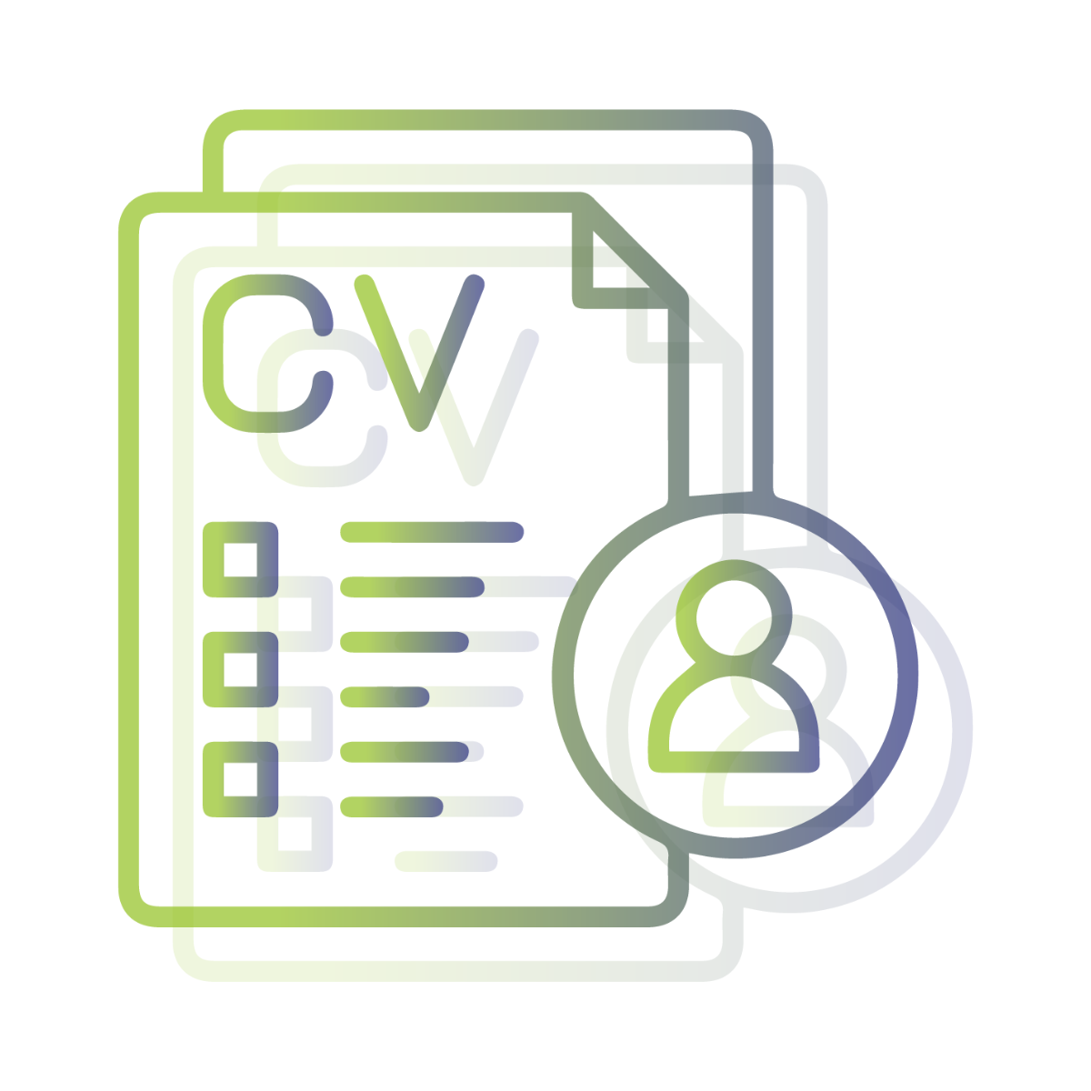 Pictogramme d'une pile de CV représentant les ressources humaines